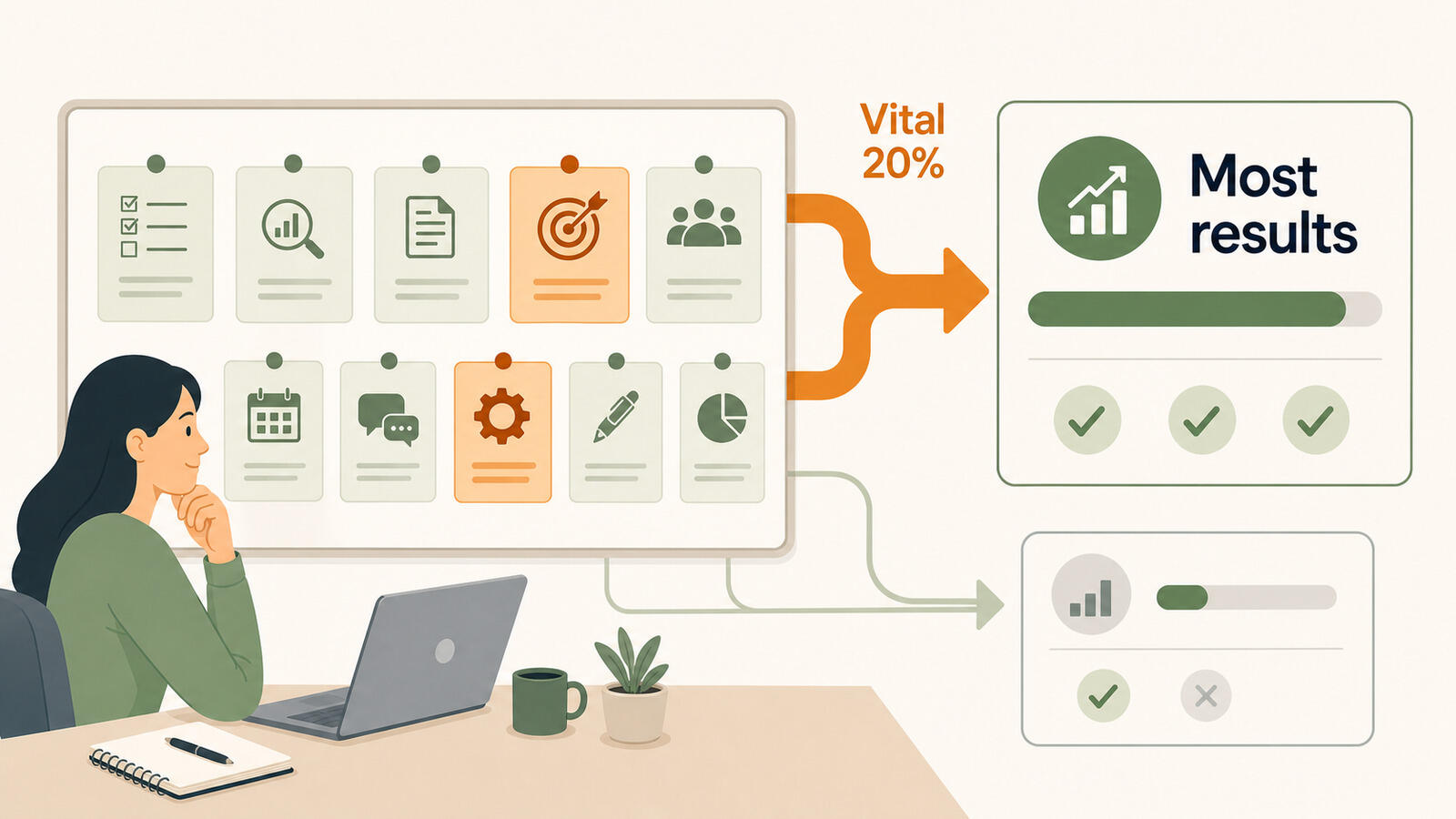 The 80/20 rule applied to project management and productivity
