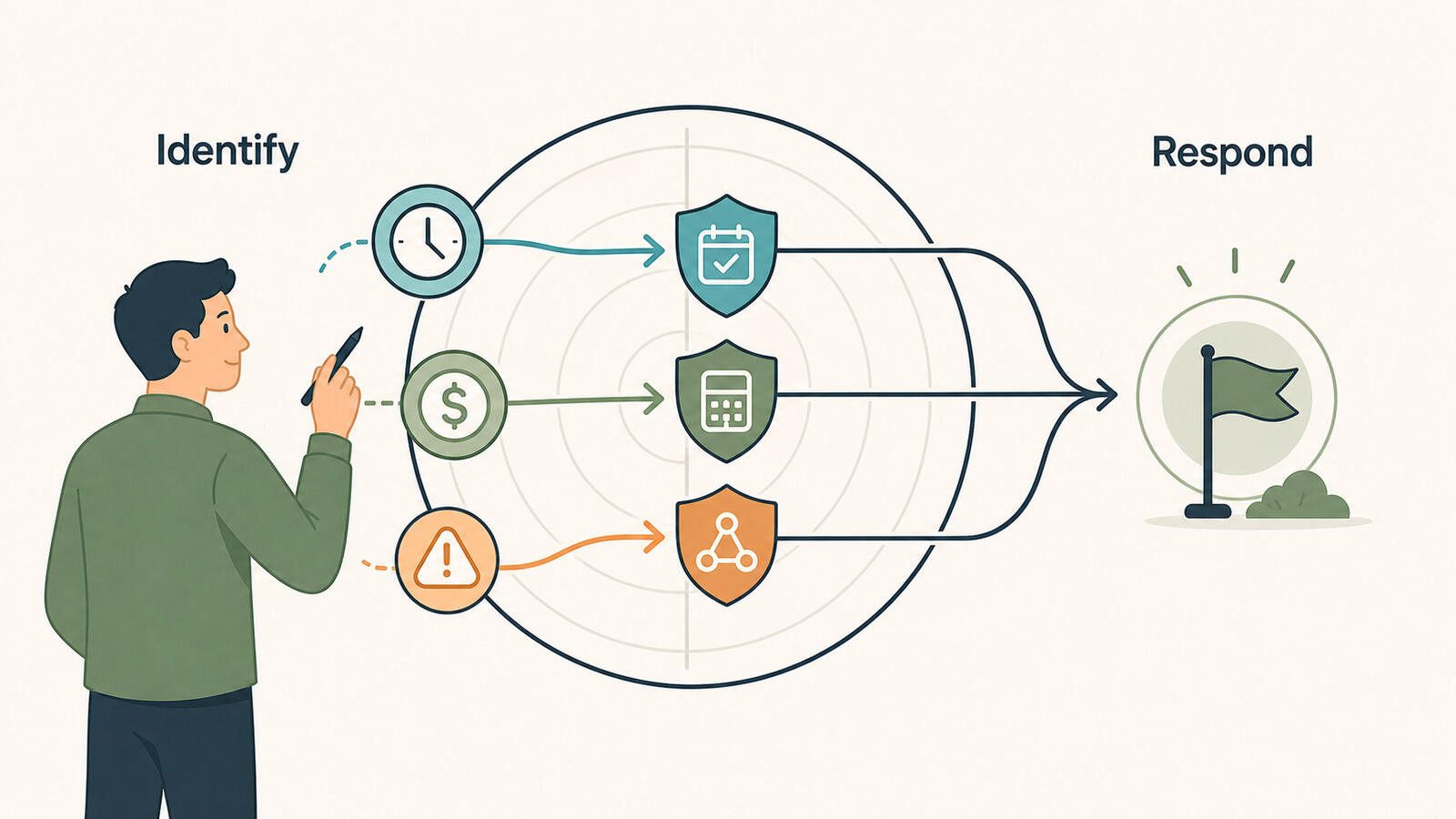 A team reviewing common project risks and how to manage them