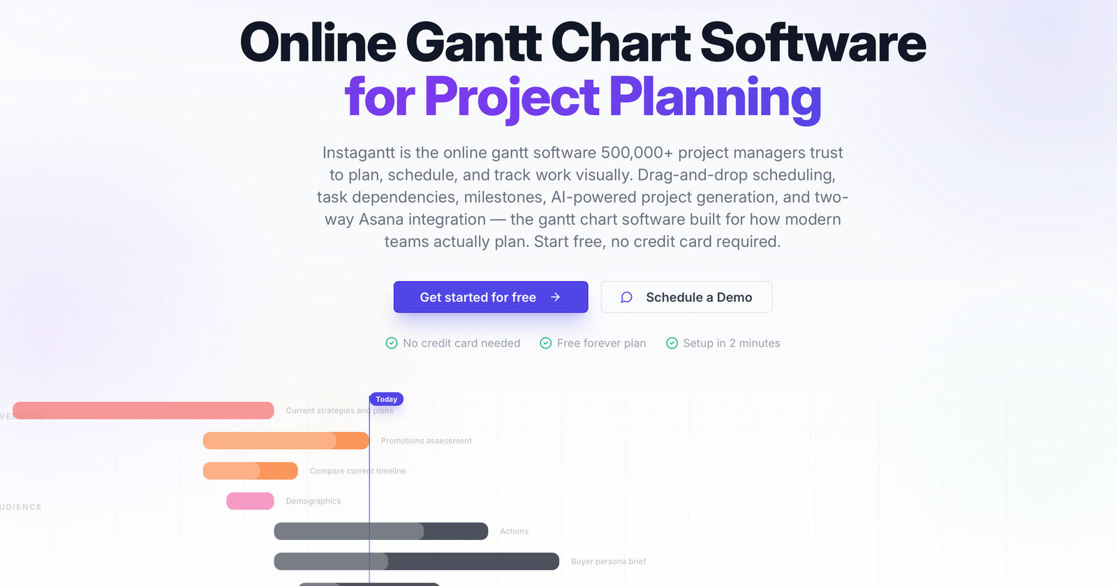 Instagantt Gantt chart for Asana