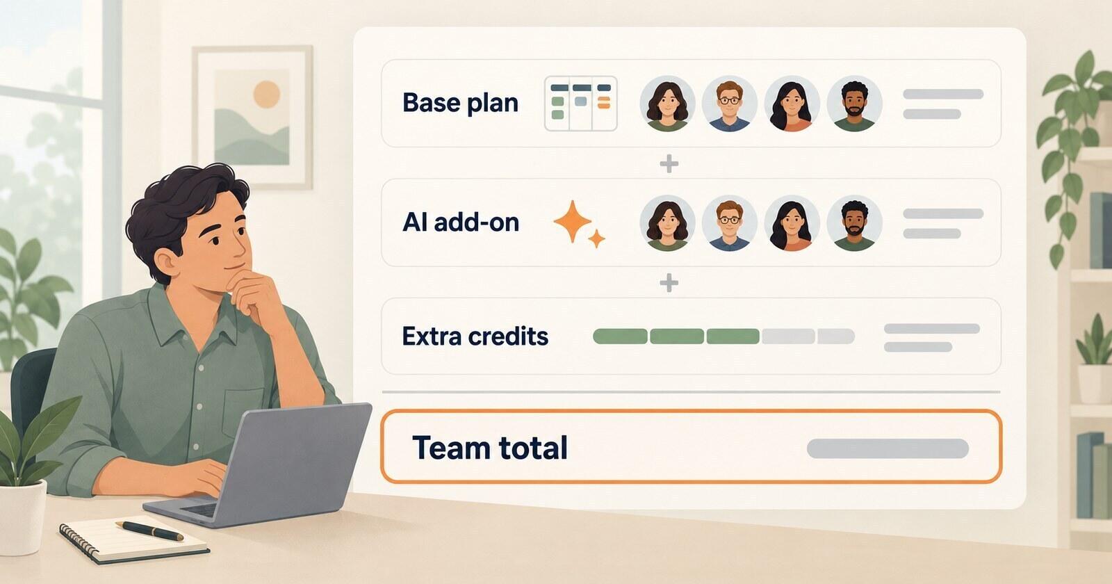 ClickUp Brain pricing in 2026: the Brain AI and Everything AI add-ons, credits and what a team pays