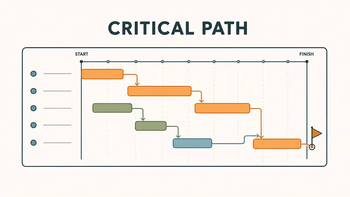 How to find the critical path in a Gantt chart