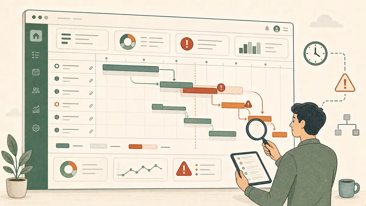 How to track delays in a Gantt chart